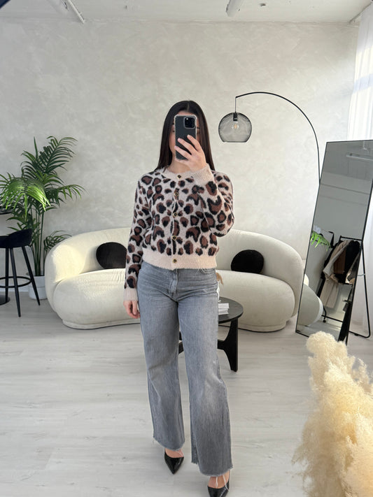 Leopard Knit Cardigan